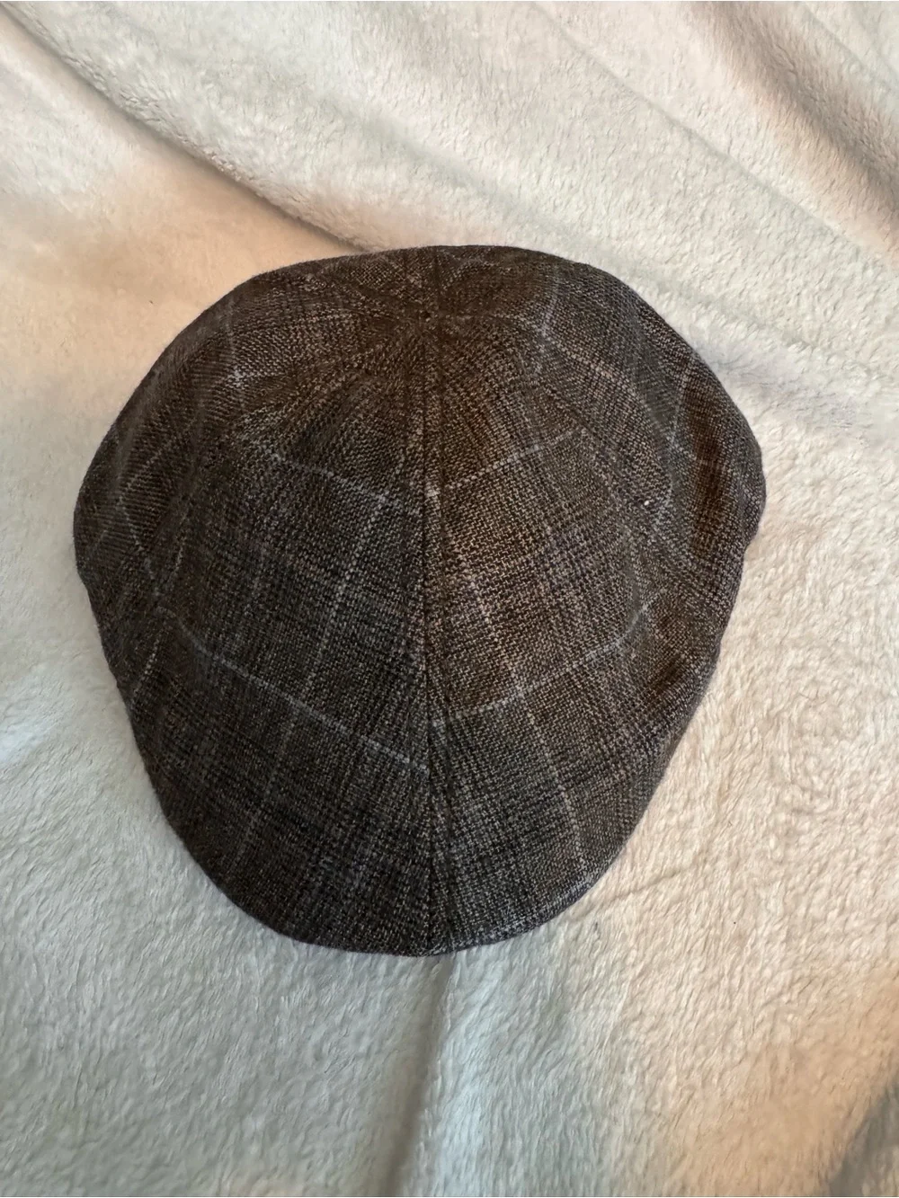 Classic Tweed Newsboy Cap - Charcoal Windowpane